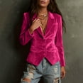 thumbnail image 4 of Velvet Blazer Women Long Sleeve Lapel Neck Button Down Blazers Jakcets for Dressy, 4 of 8