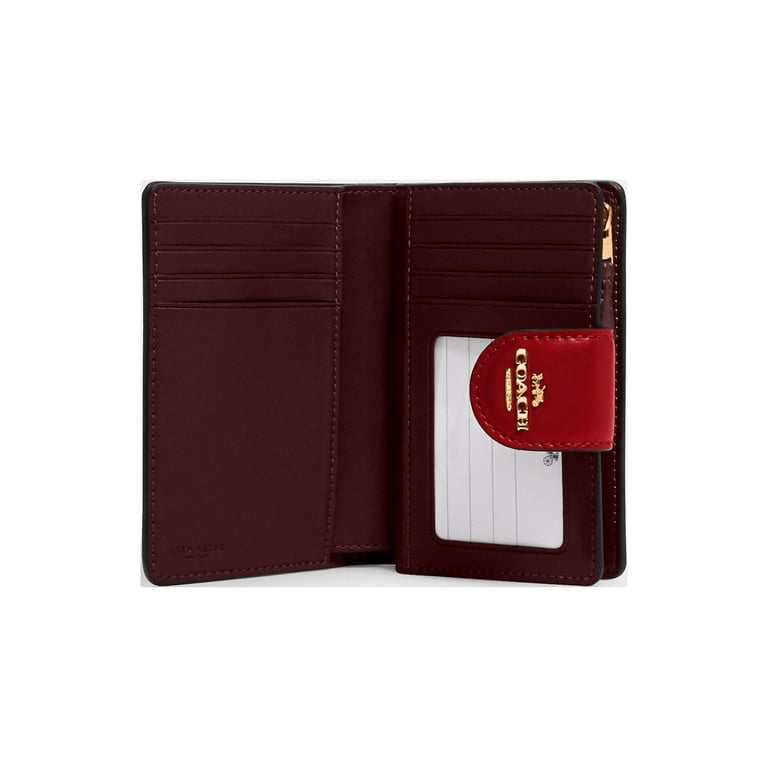Coach medium corner zip wallet red Outlet