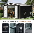 thumbnail image 4 of BaPiPro 10x12FT Outdoor Metal Storage Shed with Lockable Doors, Garden Tool Shed Bicycle Shed, Black, 4 of 9