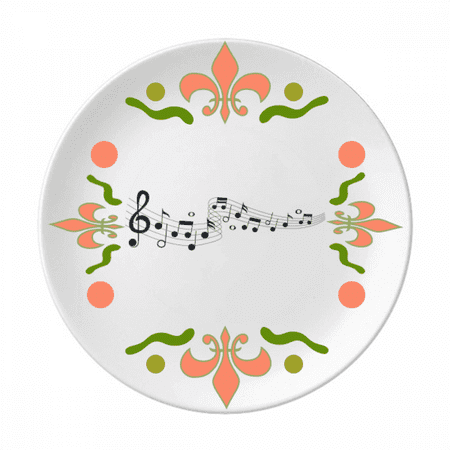 

Blue Jumpg Music 5-le Staff Flower Ceramics Plate Tableware Dinner Dish