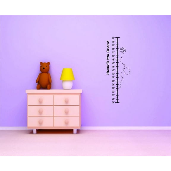 Custom Decals Butterfly Growth Chart Kids Bed Room