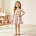 thumbnail image 5 of ATOGUTA Dresses For Girls Straps Party Dresses Cute Printed Sleeveless Beach Sundress, Size 1T-11, 5 of 6