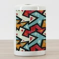 thumbnail image 3 of Abstract Ceramic Toothbrush Holder, Graphic Arrow Pattern with Grunge Effect Funky Psychedelic Colorful Zigzag Art, Decorative Versatile Countertop for Bathroom, 4.5" X 2.7", Multicolor, by Ambesonne, 3 of 4