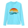 thumbnail image 5 of Pompotops Mode Femmes Printemps Imprimé Manches Longues Col Rond Casual Tee Tops Dégagement, 5 of 5