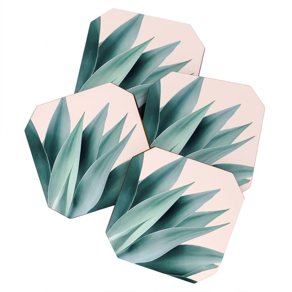 Society6 Gale Switzer Agave Flare II Peach Set of 4 Coasters