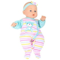 Dream Collection: 14" Chatter & Coo Baby Doll - Blue - Bear & Stripes Onesie - Talking Doll Makes 5 Different Noises & Sounds, Soft Body, Kids 2