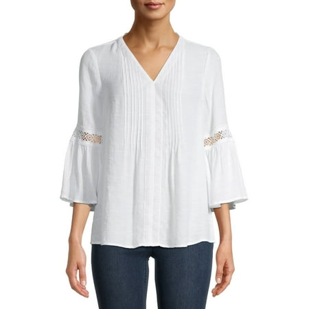 The Pioneer Woman Pintuck Bell Sleeve Blouse