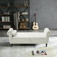 thumbnail image 2 of Sumdeal 63'' Storage Ottoman Bench for Bedroom Living Room ,Beige, Velvet, 2 of 11