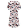 thumbnail image 5 of Frostluinai Women American Flag Dress Short Sleeve Casual Sundress Crew Neck Stars Striped T Shirt Dress Flowy Fourth July Knee Length Dress, 5 of 5
