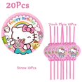 thumbnail image 1 of Hello Kitty Cartoon Party Supplies Paper Tableware Set Plate Cup Napkin Balloon Party Decoration Adult Wedding DIY Scene layout, 1 of 7