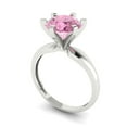 thumbnail image 2 of Solitaire Engagement Ring for Women - 2.5ct Simulated Pink Diamond in 14K White Gold Promise Ring, 2 of 6