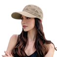 thumbnail image 4 of Women's Baseball Cap Breathable Mesh Versatile Summer Outdoor Sun Baseball Cap Wide Brim Hats for Women Beige, 4 of 4