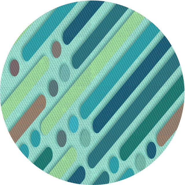 Ahgly Tapis Rond Lavable en Machine Intérieur Transitionnel Vert Profond, 8 Pieds Rond