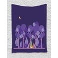 thumbnail image 1 of Boy Scout Tapestry, Night at Campsite Scene in the Forest Woodland under Moon Light Sky, Wall Hanging for Bedroom Living Room Dorm Decor, 60W X 80L Inches, Dark Purple Lilac Violet, by Ambesonne, 1 of 2