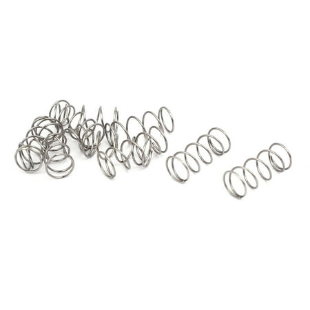 

0.5mmx7mmx15mm 304 Stainless Steel Compression Springs Silver Tone 10pcs