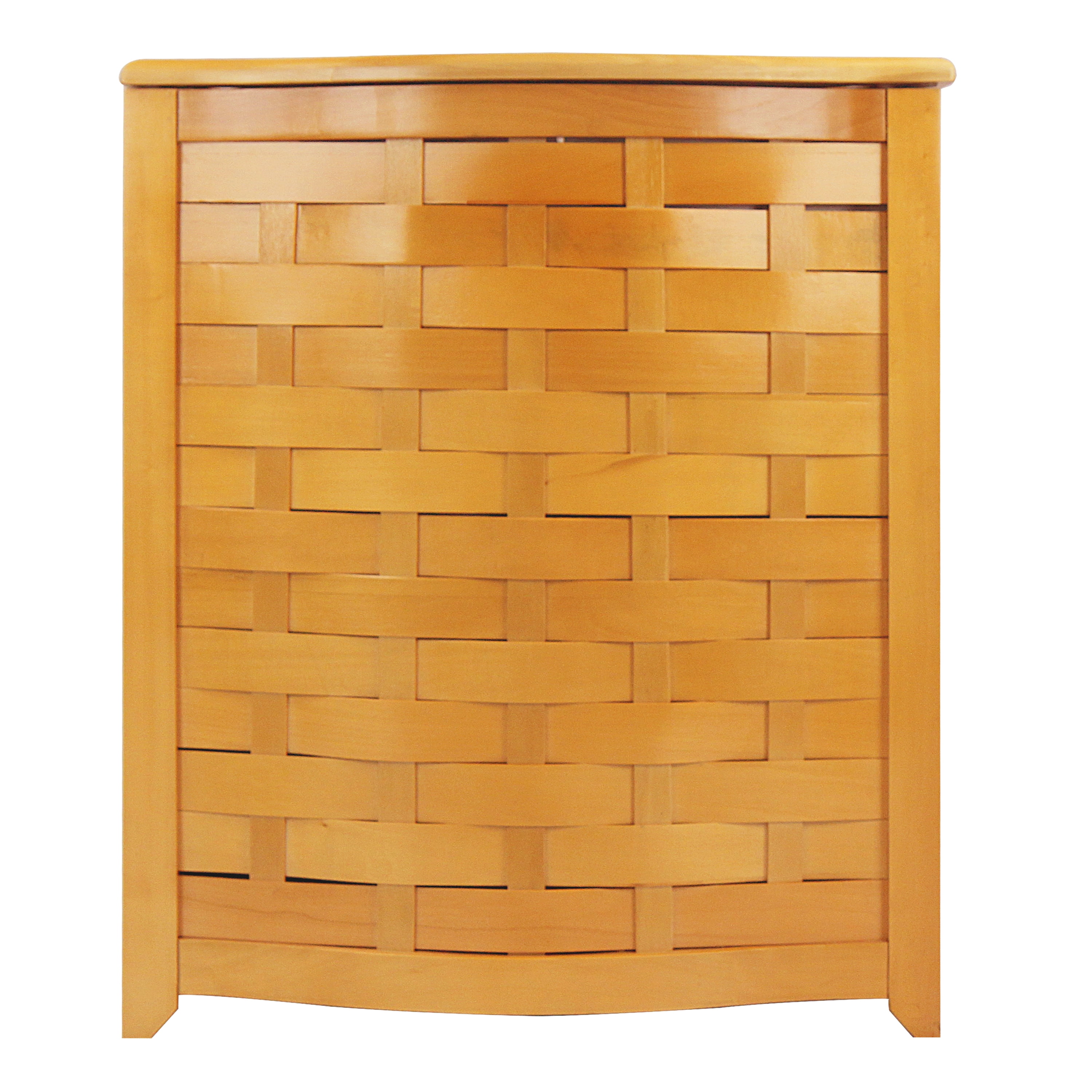 Oceanstar Bowed-Front Wooden Laundry Hamper, 20.25 L x 15 W x 24.25 H inches, Brown Color, Age Group Adult