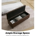 thumbnail image 4 of Tbfit Long Ottoman with Storage, 50.8" Faux Leather End of Bed Bench with Safety Hinge, Entryway Benches Large Storage Ottoman Bench for Bedroom, Living Room, Holds up to 660 lb(Dark Brown), 4 of 17