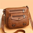 thumbnail image 4 of Crossbody Bags for Women Pocketbooks Soft PU Leather Purses and Handbags Multi Pocket Vintage Shoulder Bag with Heart Decor Brown, 4 of 9