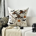 thumbnail image 4 of Sm:)e Ghost Pumpkin Bat Halloween Pillow Covers 18x18 Inch Set of 2, Cushion Covers for Sofa Home Decor, 4 of 6