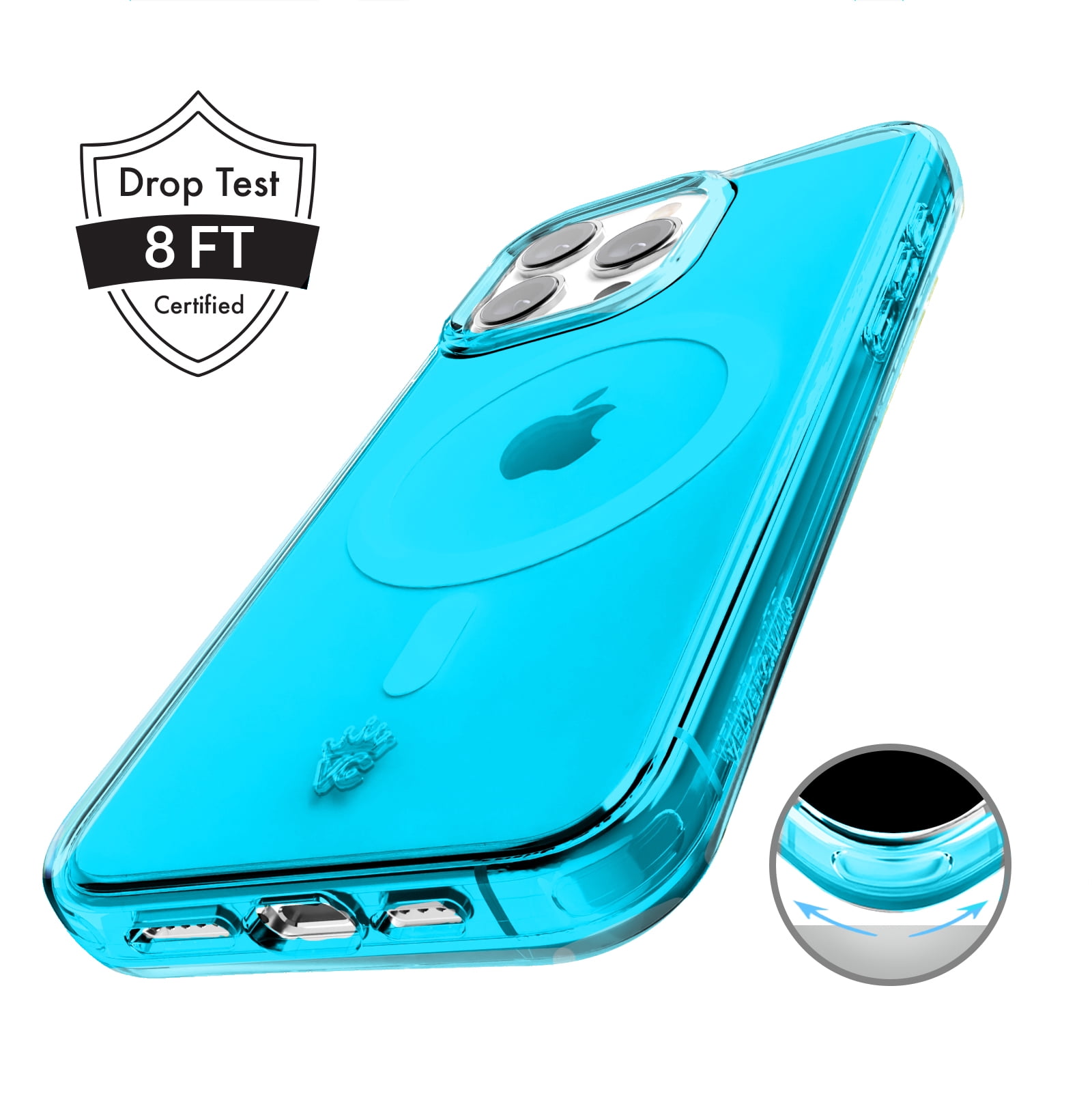 VELVET CAVIAR Neon Blue iPhone 15 Pro Case - Compatible with MagSafe - Clear Protective Phone Cases