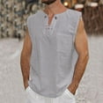 thumbnail image 2 of Pedort T Shirts For Men Fashion Sleeveless Shirt Summer Tee Top Fashion Men's t Shirts top Grey,XL, 2 of 4