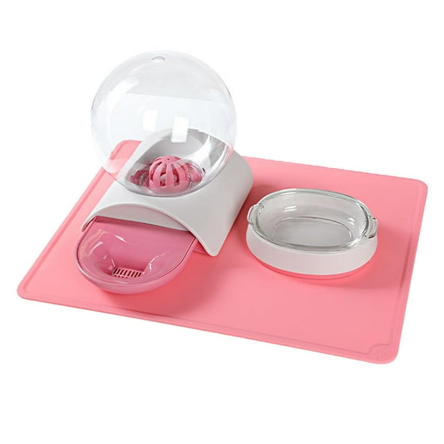 2.8L Alimentateur pour Animaux de Compagnie Bol d'Eau Automatique Bols d'Alimentation Distributeur Rose