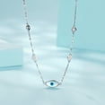 thumbnail image 4 of Evil Eye Neck Chain - 925 Sterling Silver Minimalist Pendant Necklace for Women, Adjustable Chain, 4 of 7