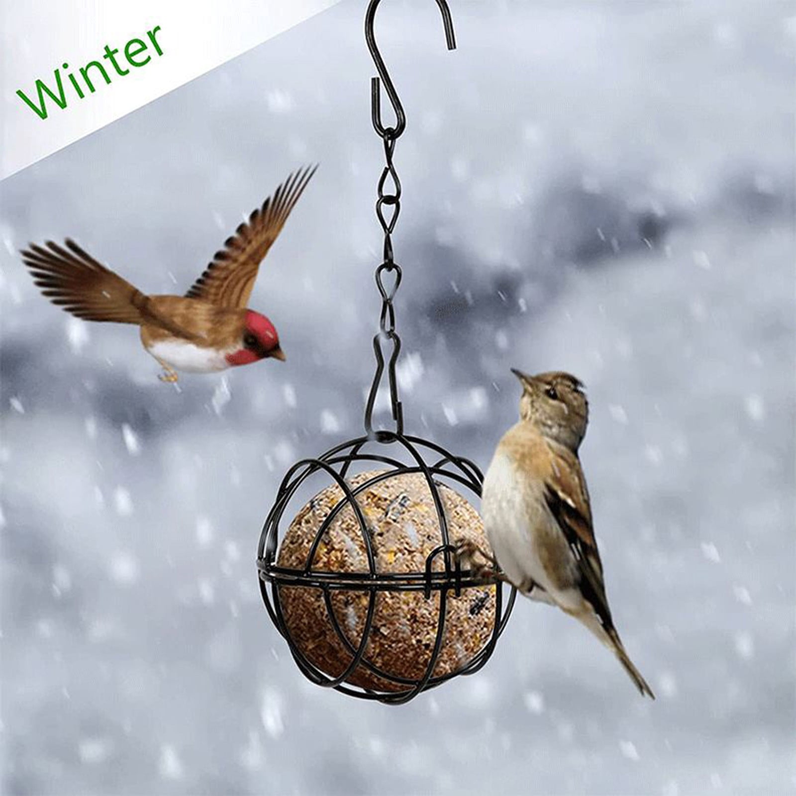 UJMNHYGT Squirrel Proof Bird Feeder, for Outdoor Hanging Metal Caged Wild Bird Feeder, Weatherproof Feeder for Finches Small Birds Bluebird Squirrel Resistant