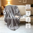 thumbnail image 5 of SUNNY HEAT Electric Heated Blanket, 72'' x 84'', Comfortable Polar Fleece, Light Grey, 5 of 6