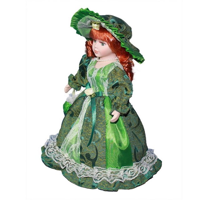 Muñeca victoriana rural Muñeca de porcelana con vestidos Centros de mesa Muñeca femenina decorativa