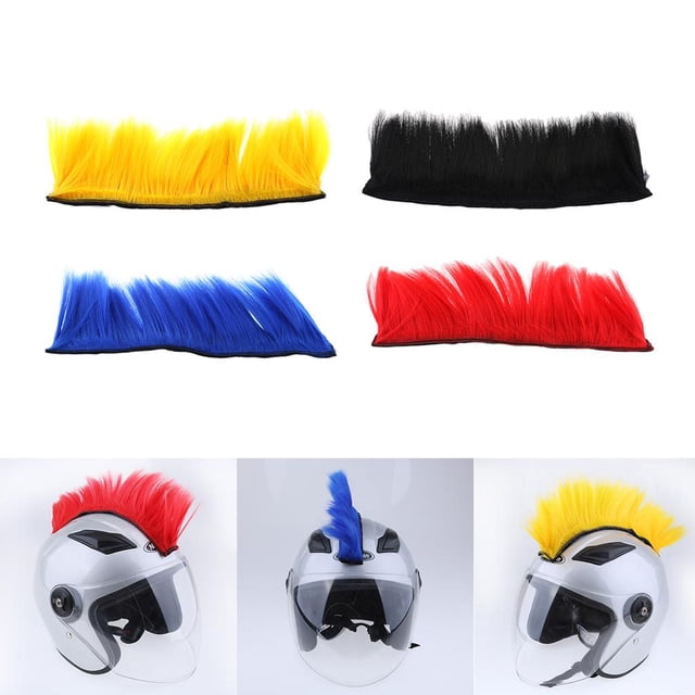 4 Piezas Casco Peluca Puede en Casi Cualquier Tipo de Casco, Realmente Única y Muy Divertida Cola Peluca de cabeza rapada