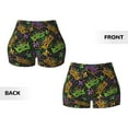 thumbnail image 3 of Sigee Mardi Gras Surface Print Women's High Waist Workout Shorts - Squat Proof, Tummy Control, Yoga and Gym Activewear-XX-Large, 3 of 9