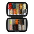 thumbnail image 2 of Surtido de moscas de pesca con mosca de 100 piezas, equipo de pesca con mosca, con caja impermeable para moscas con mosca seca \ mojada Señuelos de, 2 of 9