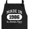 thumbnail image 2 of ThisWear 40th Birthday Apron Made In 1986 All Original Parts Two Pocket Adjustable Bib Apron Black WAPN-0306, 2 of 7
