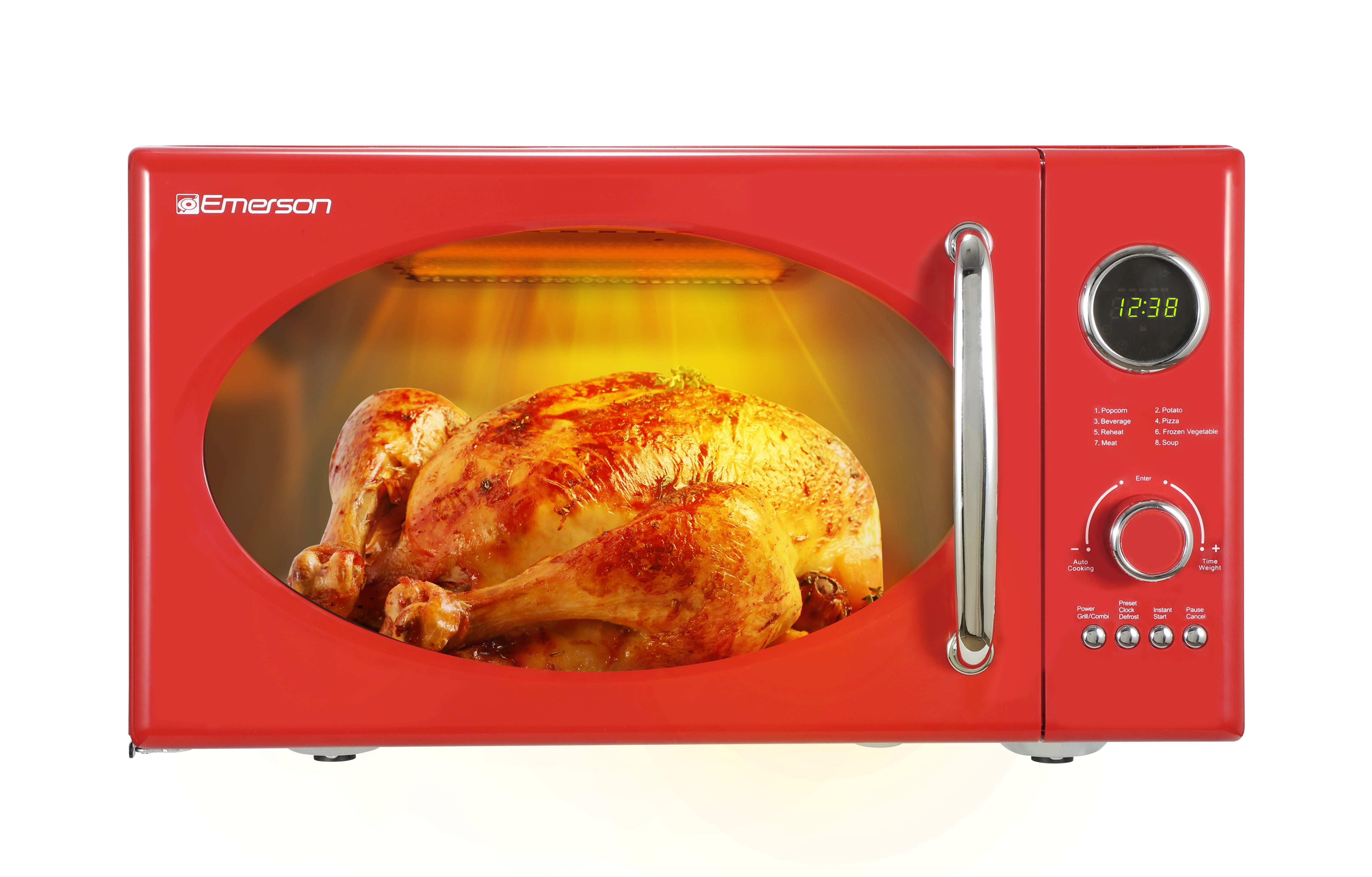 Emerson Retro 0.7 Cu ft, 700W Touch Control, Red Microwave Oven