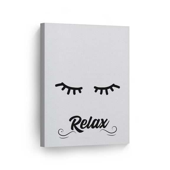 Smile Art Design Relax Typography Bathroom Decor CANVAS PRINT Eyelash Bathroom Sign Bathroom Wall Decor Wall Art Home Decoration Ready to Hang Made in USA- 12x8
