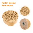 thumbnail image 4 of Uxcell 6pcs Rattan Knobs Round Wooden Dresser Knobs with Screw Wood Color, 4 of 4