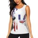 thumbnail image 1 of Balery Patriotic Skull Art Camiseta sin mangas estampada ligera para mujer, tops de entrenamiento sin mangas, camisetas de yoga transpirables de secado rápido.-Small, 1 of 7