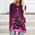 thumbnail image 2 of Riecok Graphic Shirts for Women Christmas Round Neck Tunic Tops Xmas Tree Print Raglan Sleeve Blouses Casual Cozy Clothes, 2 of 5