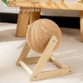 thumbnail image 4 of Cat Scratching Ball Interactive Sisal Rope Cat Scratcher Ball with Wooden Stand Spinning Ball Kitten Exercise Toy for Indoor Cats, 4 of 8