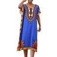 thumbnail image 4 of African Print Kaftan Dress Tunic, Long Maxi Plus Size Polyester Gown for Beach, Party, or Casual Wear, Women’s Kimono Nightdress, 4 of 4