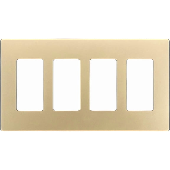 ENERLITES Elite Series Screwless Decorator Wall Plate Child Safe Outlet Cover, Size 4-Gang 4.68" H x 8.30" L, Unbreakable Polycarbonate Thermoplastic, SI8834-GD, Gold