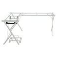 thumbnail image 3 of ACME Demas Glass Top L-Shaped Computer Desk with Holder in Clear and White, 3 of 7