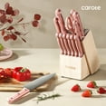 thumbnail image 2 of Carote 14 Pcs Knife Set with Wooden Block Stainless Steel Knives with Ergonomic Handle, Forged, 2 of 9