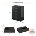 thumbnail image 5 of Tolead 4 Drawer Dresser, Black Chest with Gold Handle, Adults, 5 of 7