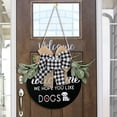 thumbnail image 3 of Letrero de la puerta de bienvenida BLESIY Decoración estacional Tela escocesa blanca negra, 3 of 7