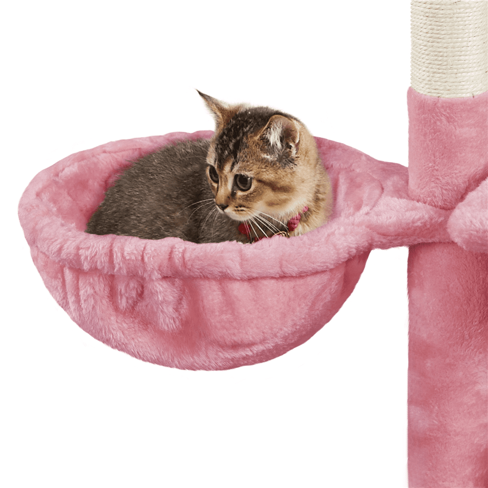 Alden Design 34.5" H Cat Tree Tower with Condo and Perches, Pink