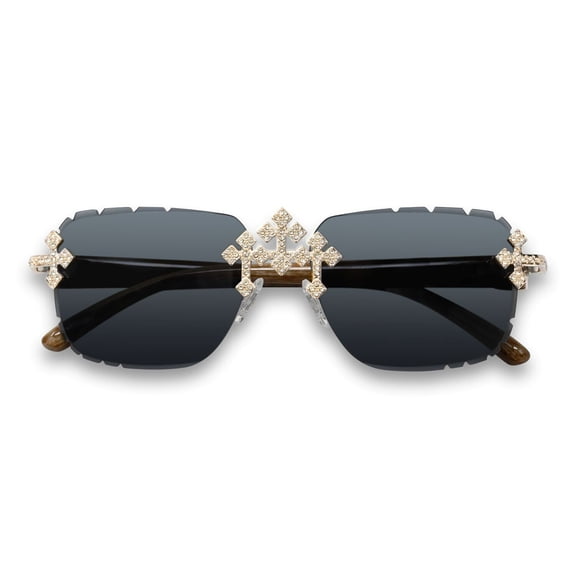 Triple Cross Bling Sunglasses Unisex Sunglass Eyewear UV Protected Lenses Luxury