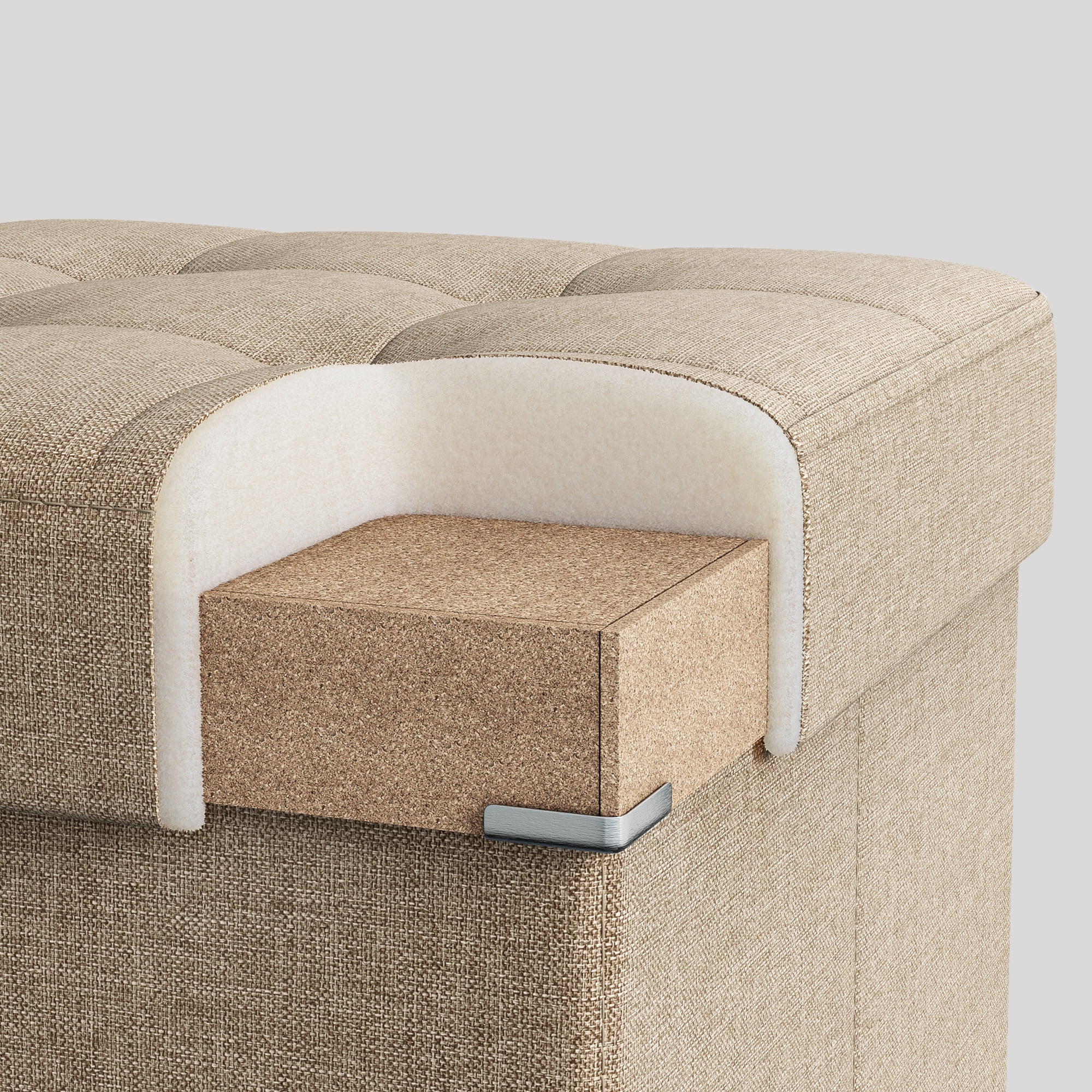 SONGMICS 30" Storage Ottoman Bench Ottoman with Storage Footstool Hold up to 660 lb for Bedroom Living Room Light Taupe