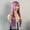 Pink, variant on Princess Cut Medium Long Hair Wig with Air Bangs - Effortless Style for Any Occasion
